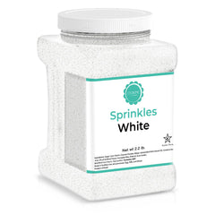 O'CREME white sprinkles jar front view showing packaging and amount