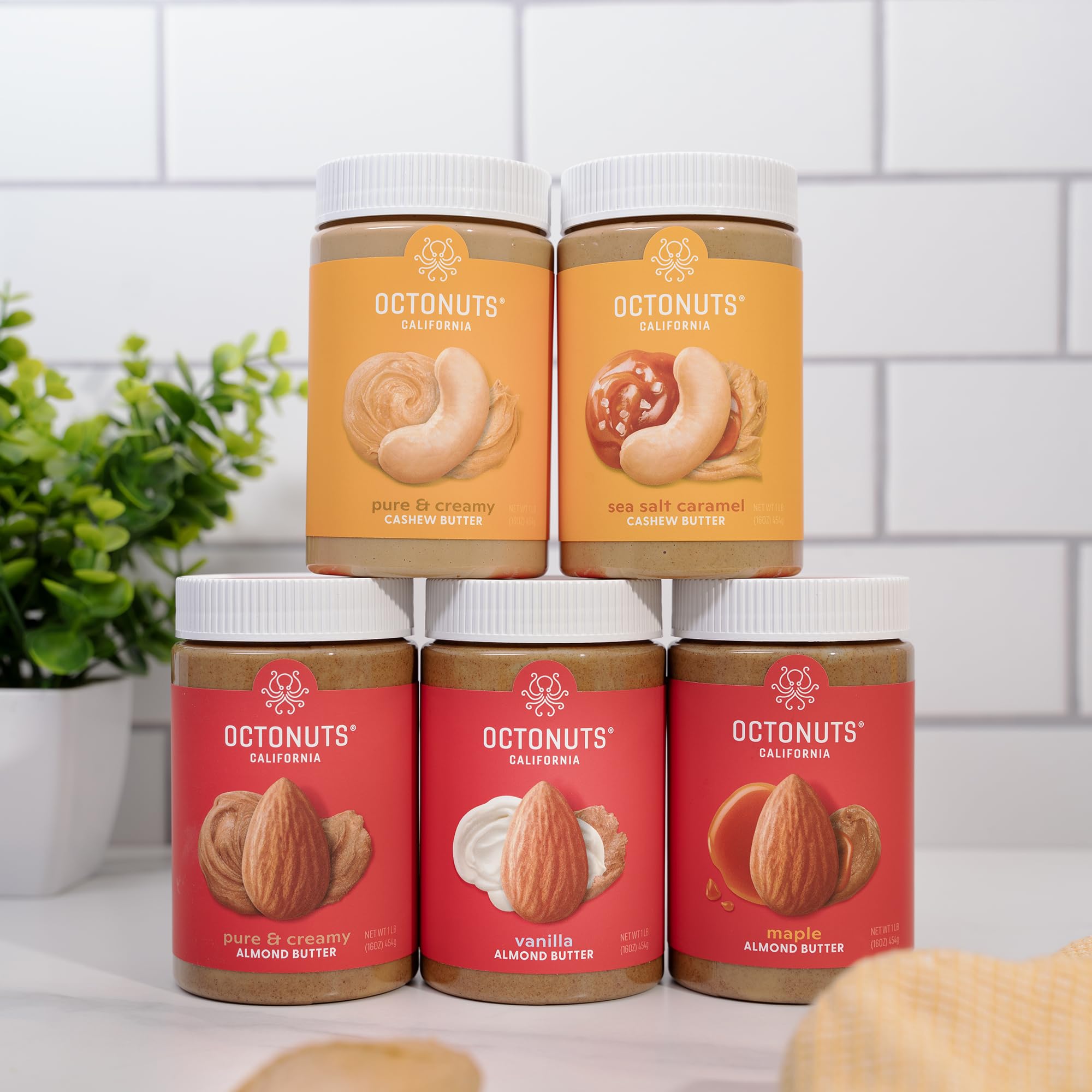 OCTONUTS jar beside fruit for scale and portion guidance benefit