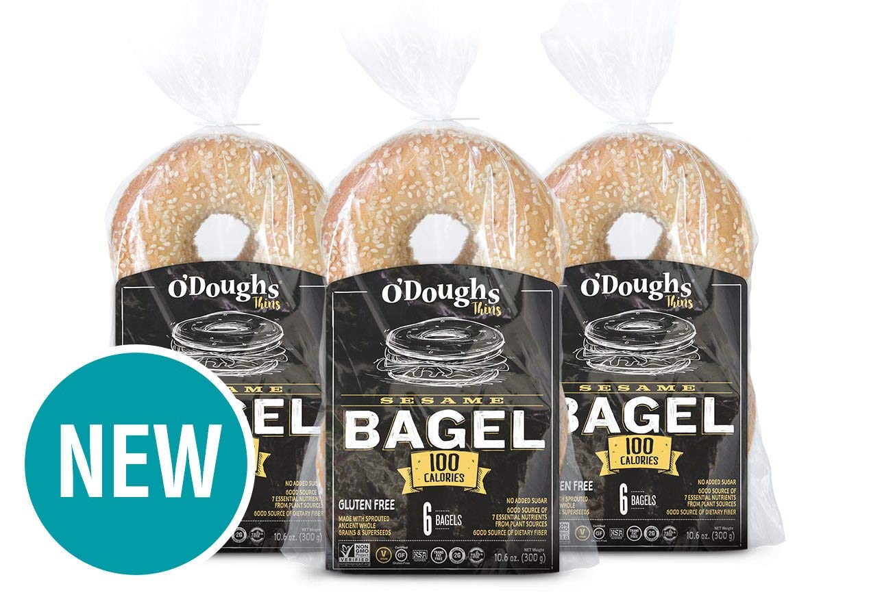 O'Doughs sesame thins toasted with avocado and tomato for quick meals