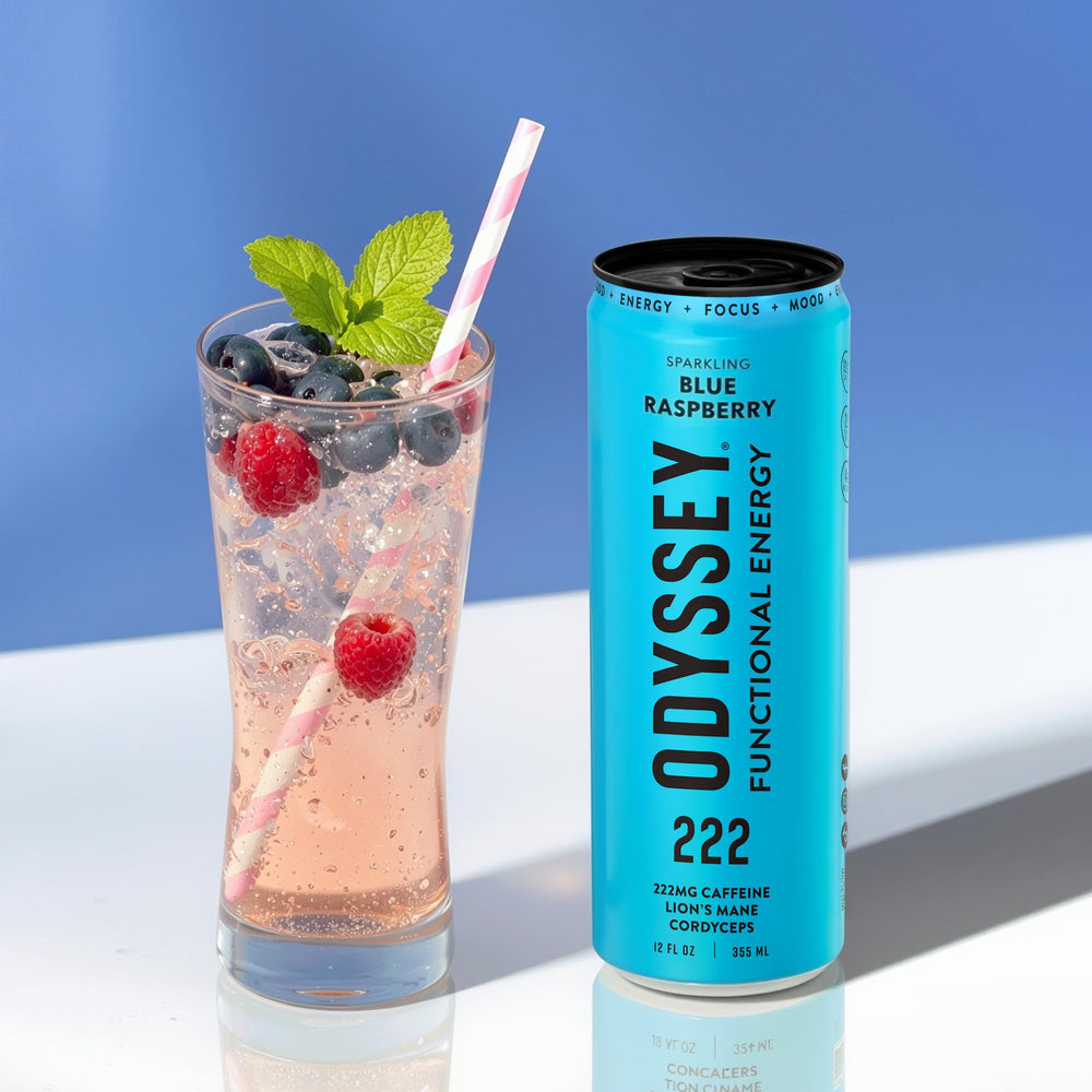 ODYSSEY ELIXIR on office desk signaling daytime focus and caffeine alternative