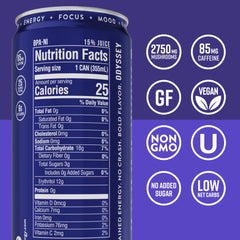 ODYSSEY ELIXIR side label close-up highlighting ingredient panel and transparency