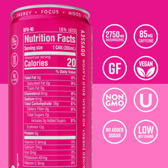 ODYSSEY ELIXIR closeup label highlighting ingredients and clean-label benefits