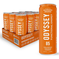 ODYSSEY ELIXIR front can view showing mandarin orange branding and clean label benefit