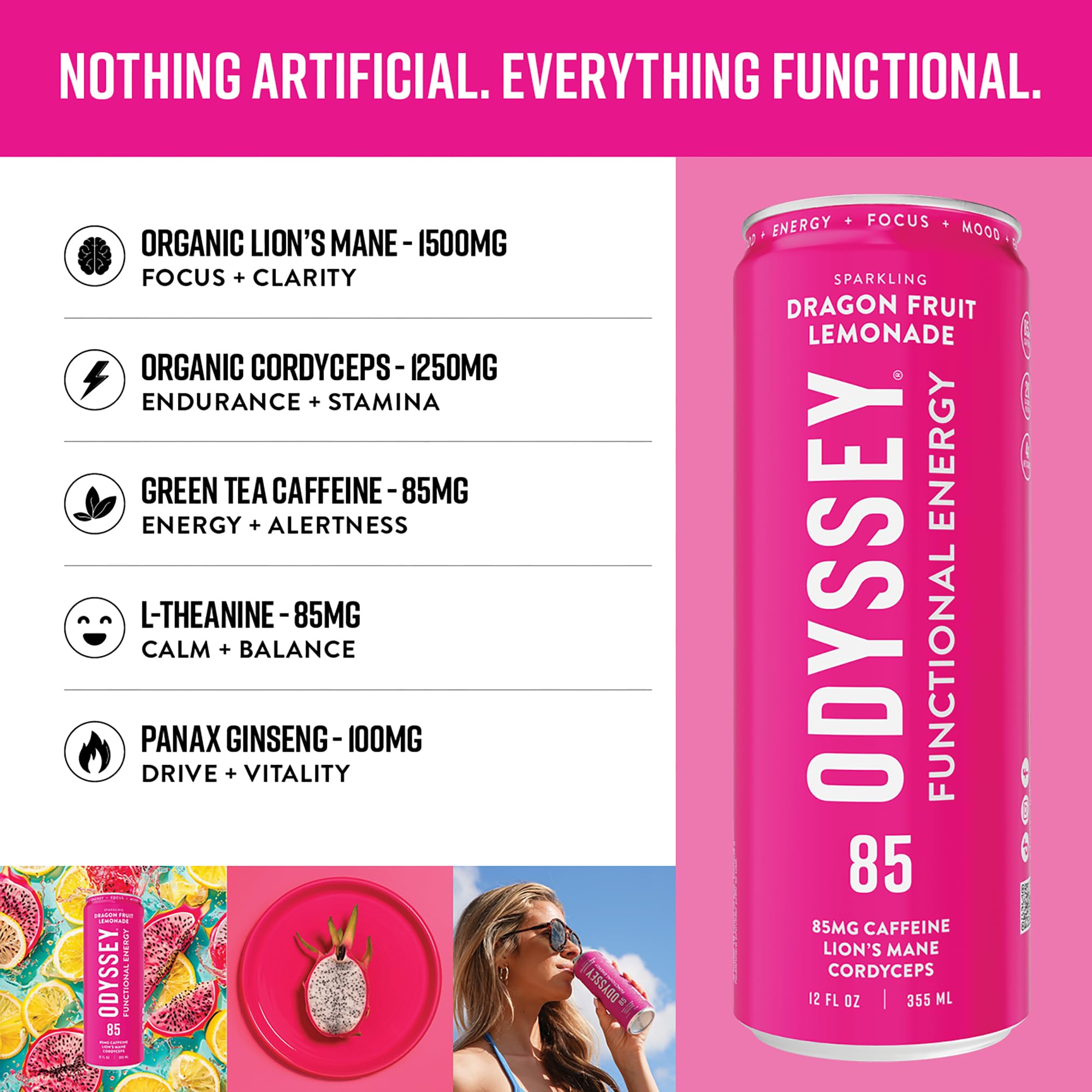 ODYSSEY ELIXIR sparkling texture and bubbles emphasizing light carbonation