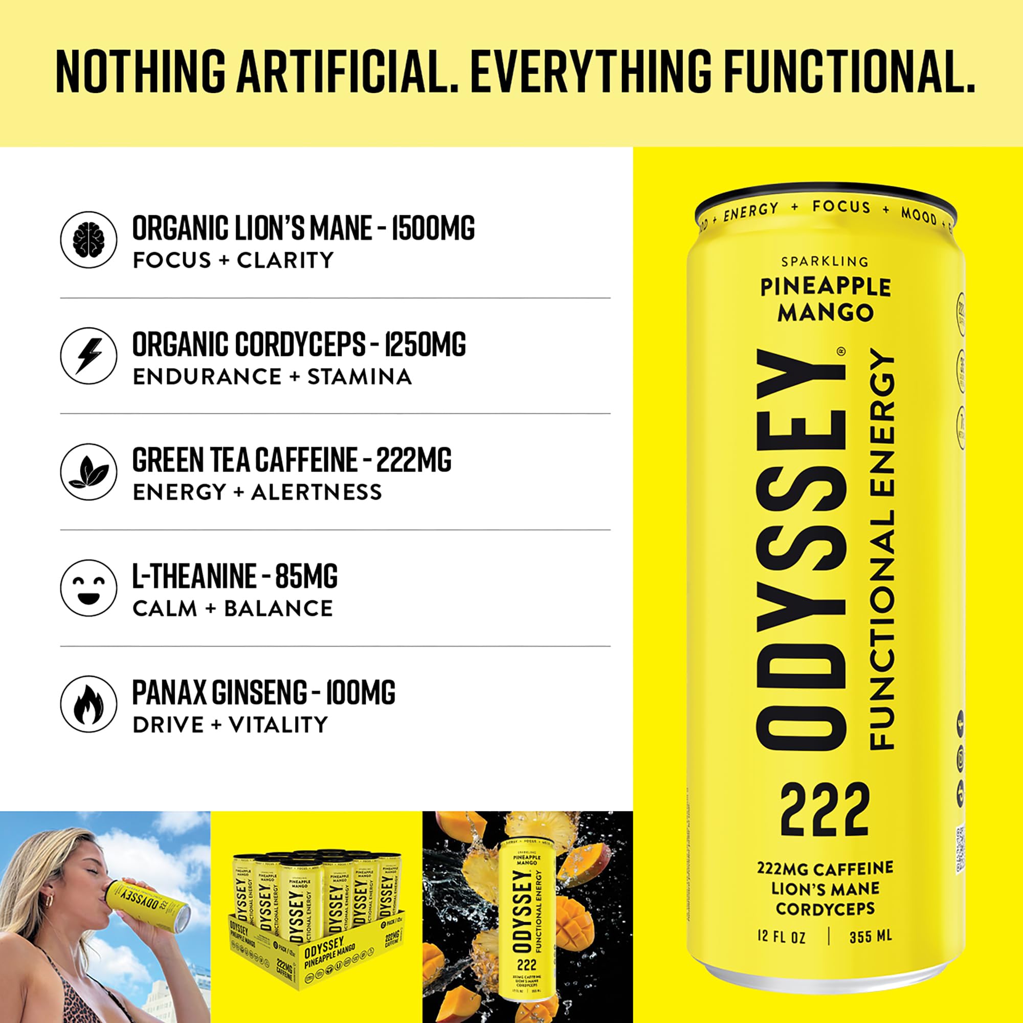 Odyssey Elixir sparkling texture closeup conveying smooth, gentle carbonation