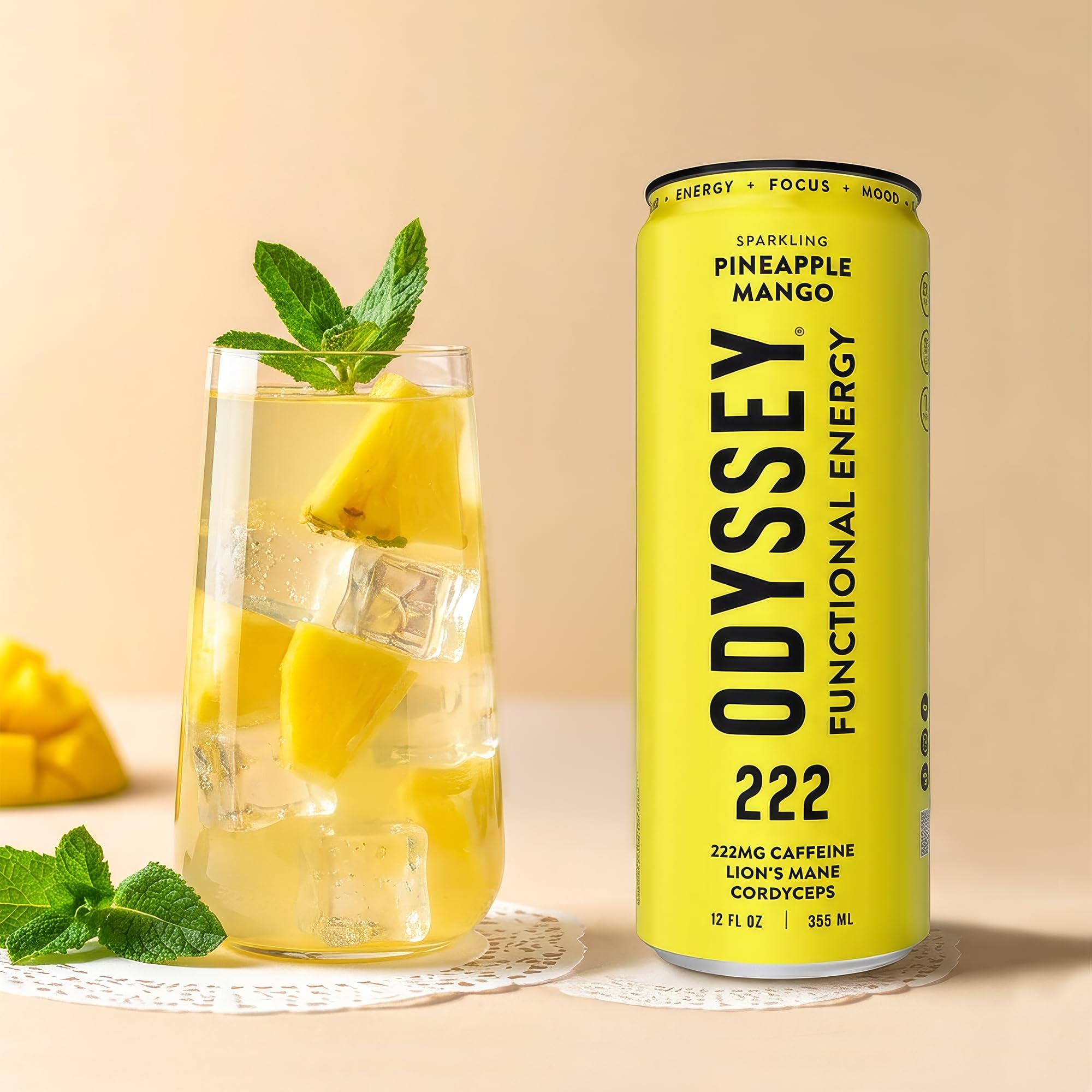 Odyssey Elixir can before workout outdoors showing pre-exercise energy boost