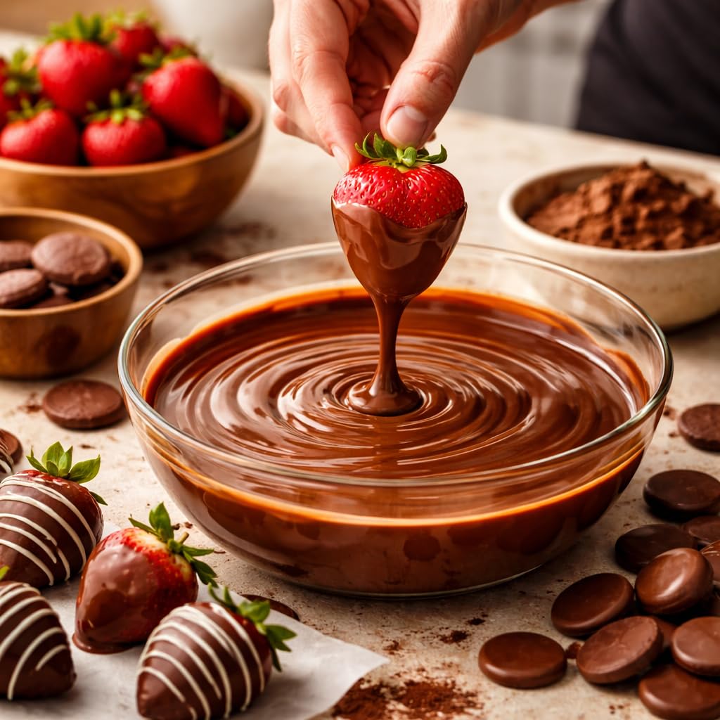 Office Roast pouring melted wafers into mold for consistent candies