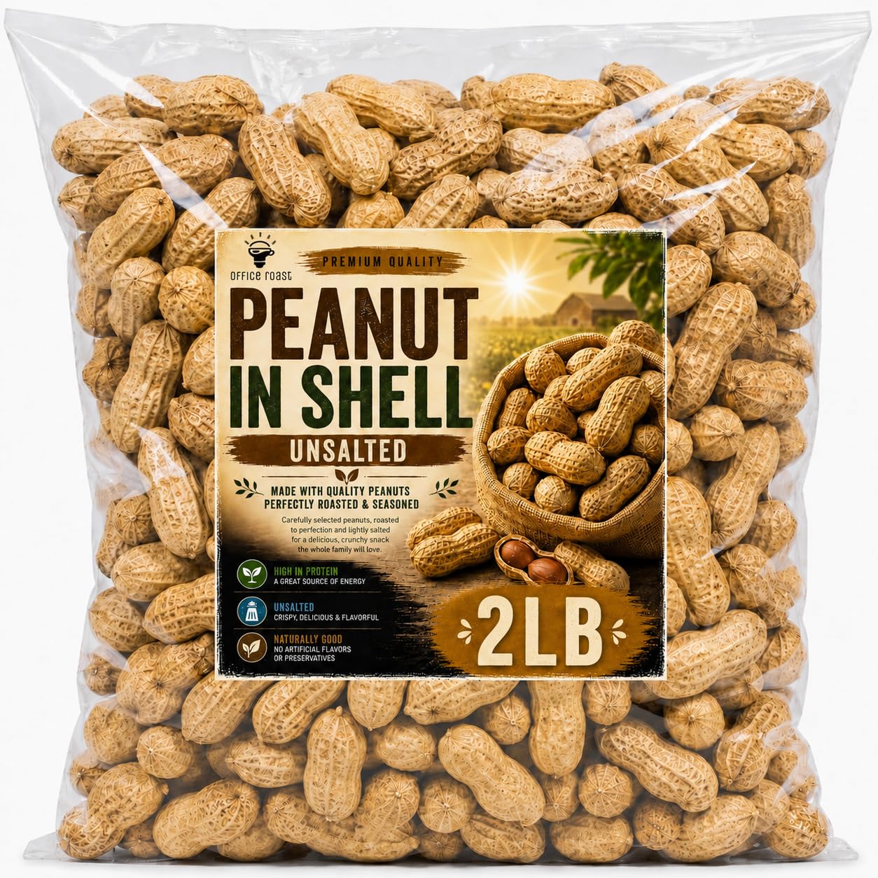 Office Roast front packaging showing 2 lb value bag and bulk benefit