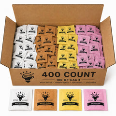 Office Roast front packaging showing 400-count variety pack and clear labeling benefit