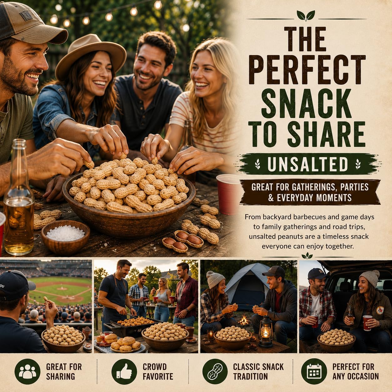 Office Roast hand holding a peanut showing size and portioning benefit
