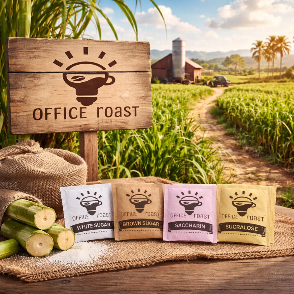 Office Roast variety pack arranged in breakroom creating professional organized setup