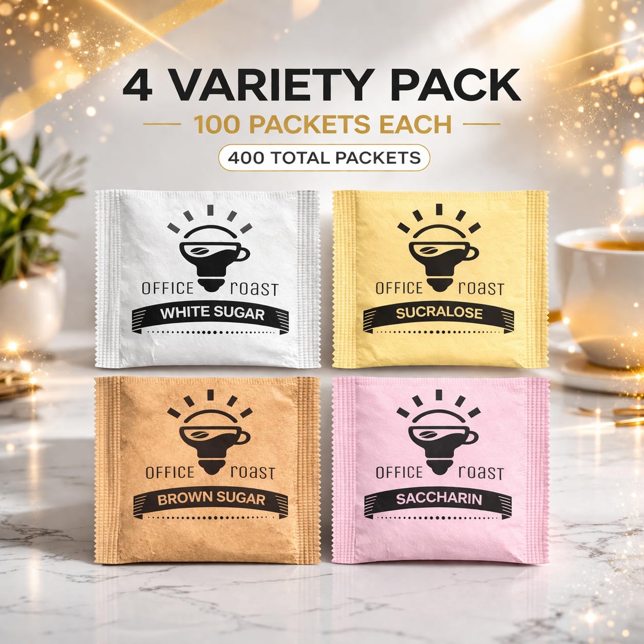 Office Roast single packet close-up showing sealed texture and freshness preservation
