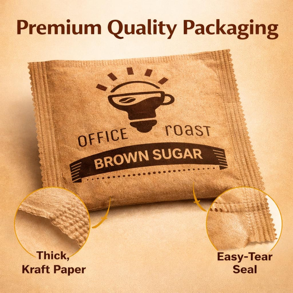 Office Roast packet being poured into coffee cup for quick flavor