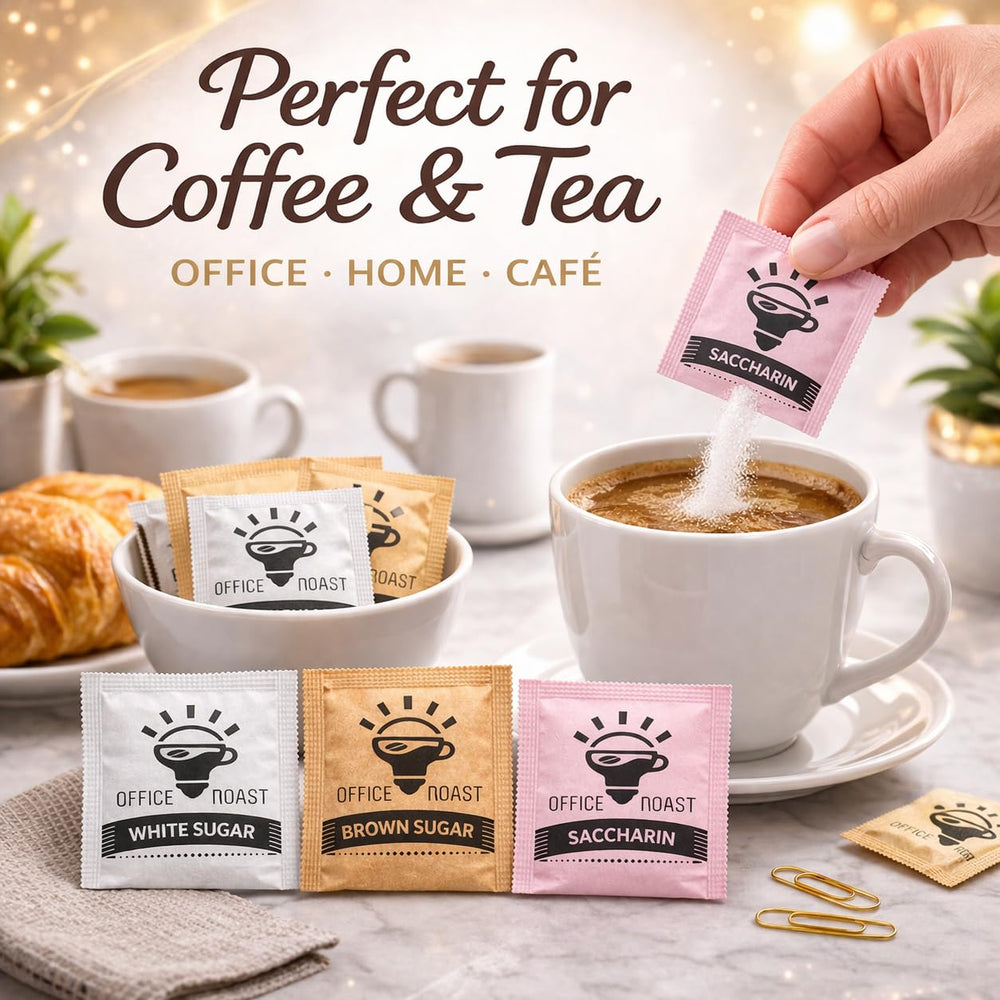Office Roast assorted packets in a small dish for neat presentation and easy access