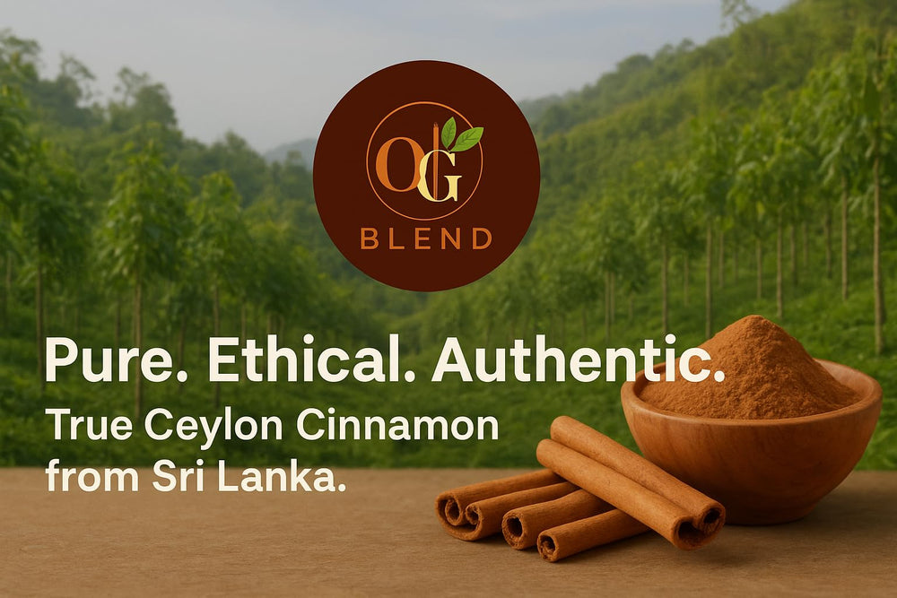 OG BLEND label detail with GI and USDA Organic marks for origin trust benefit