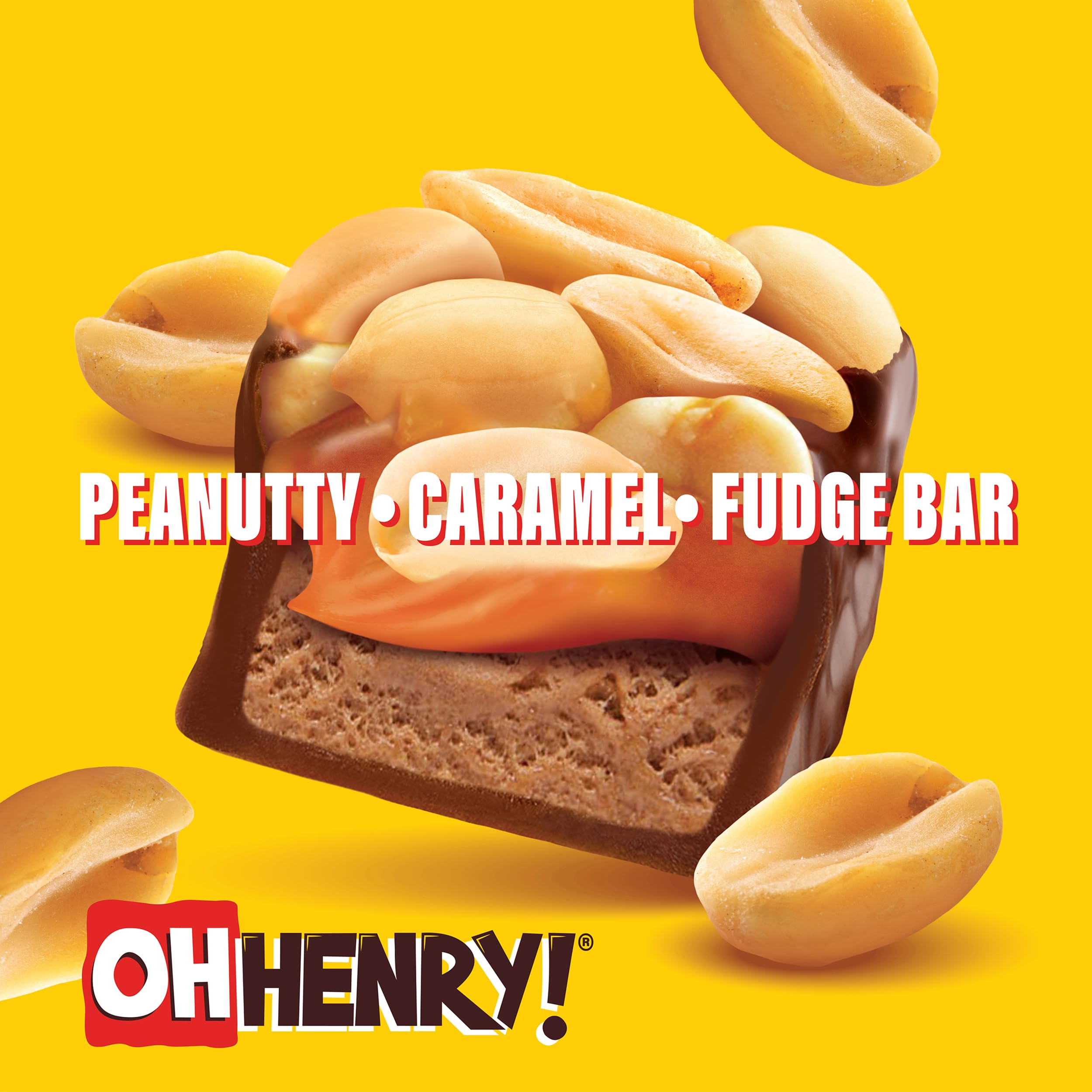 Oh Henry! bulk 24-pack box stacked for convenient storage and event-ready supply