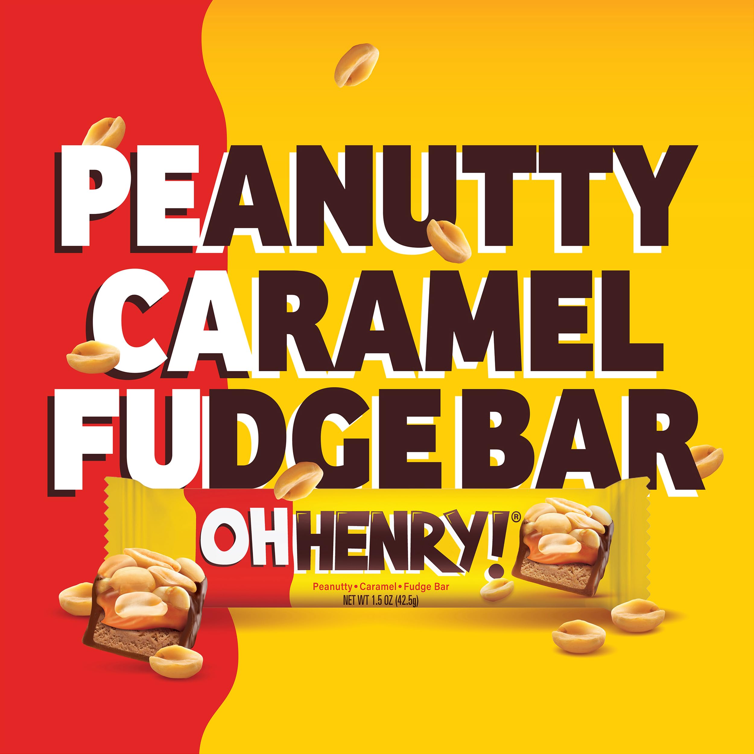 Oh Henry! individually wrapped candy bar demonstrating portable freshness benefit