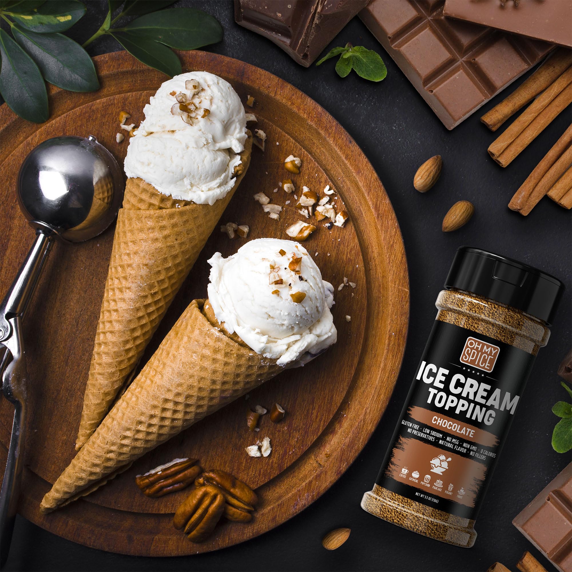 Oh My Spice mixed into coffee creating creamy chocolate flavor for morning drinks
