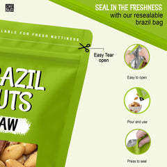Oh! Nuts resealable bag zipper detail showing airtight storage benefit