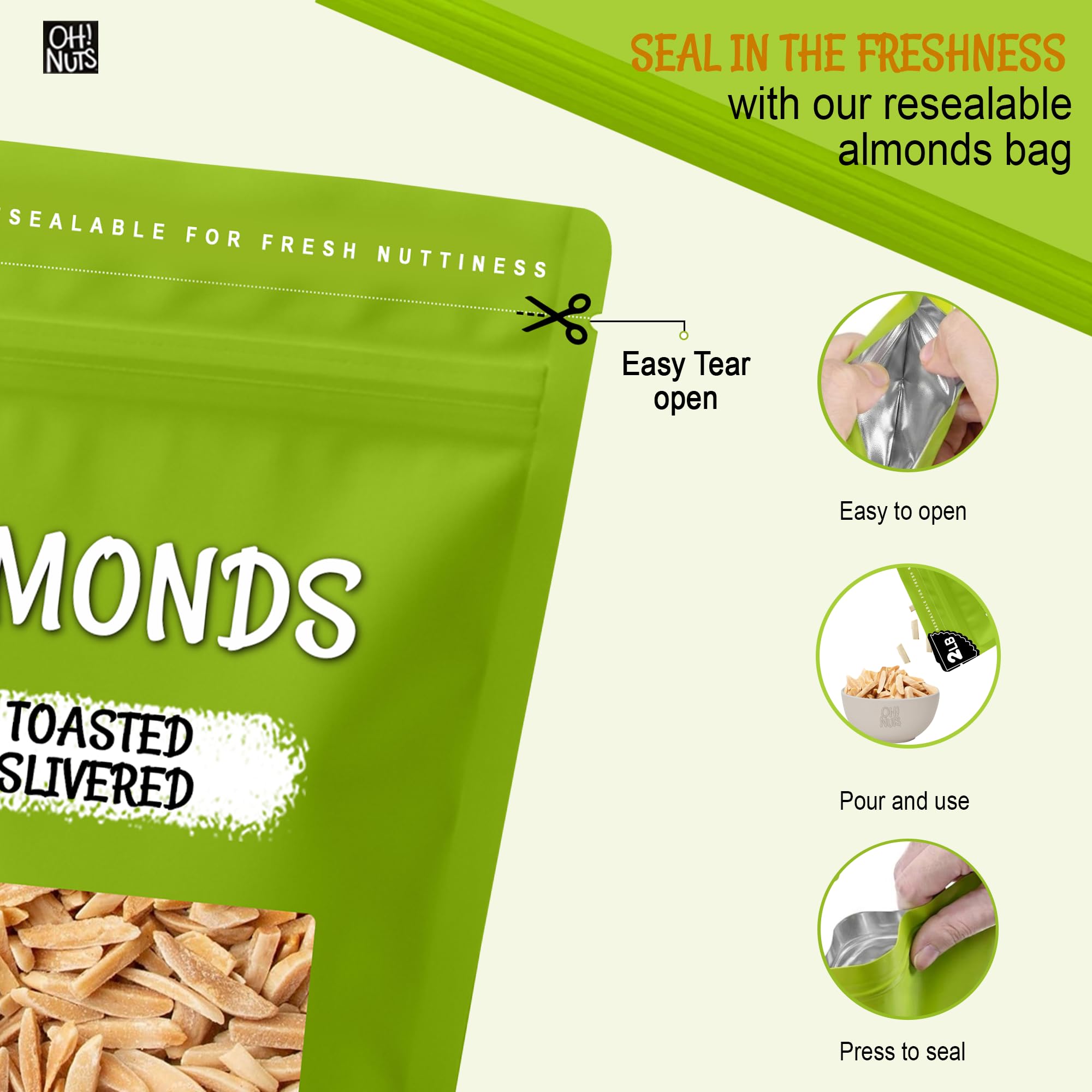 Oh! Nuts almonds in wooden bowl ready to snack for healthy energy