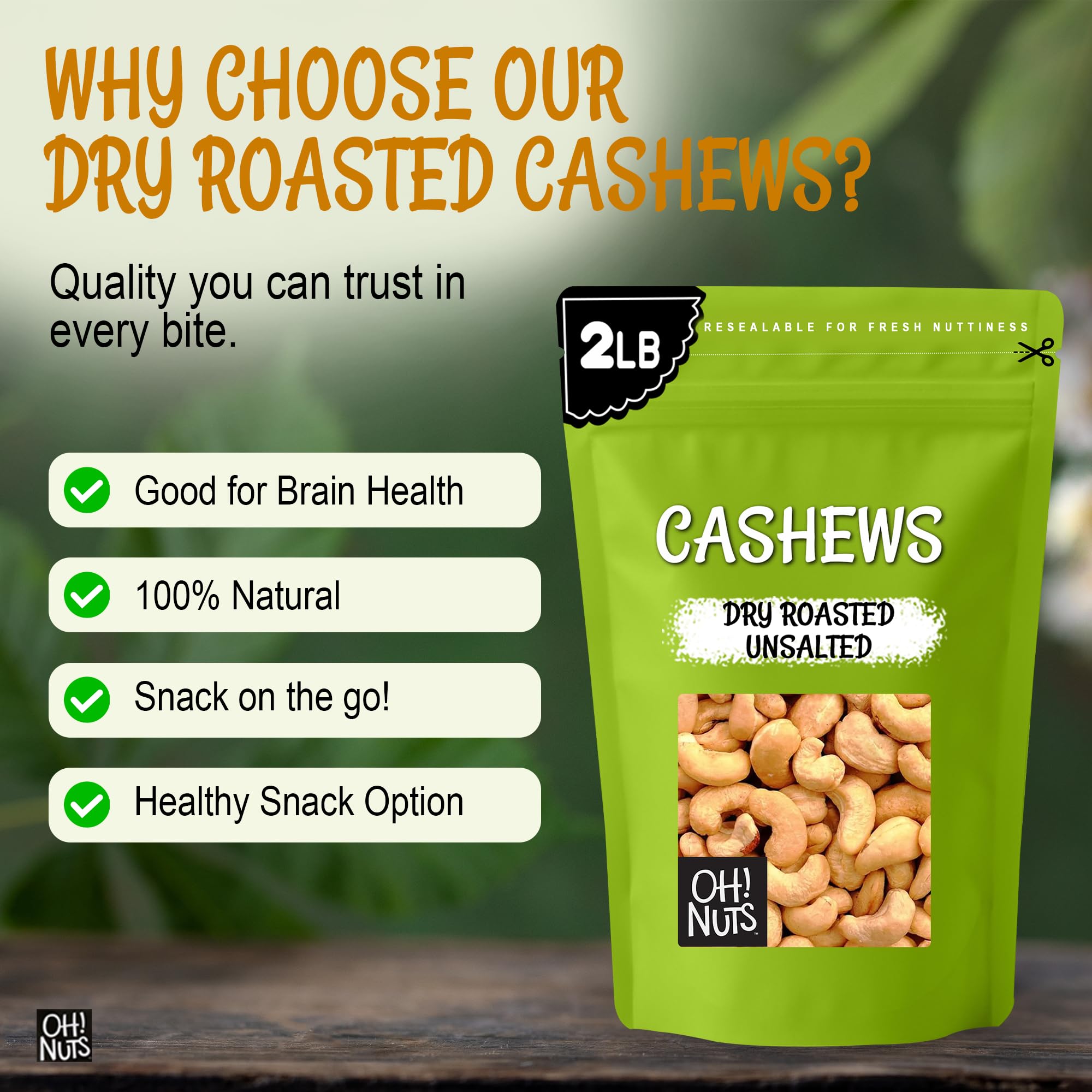 Oh! Nuts cashews tossed on salad adding crunch and protein boost
