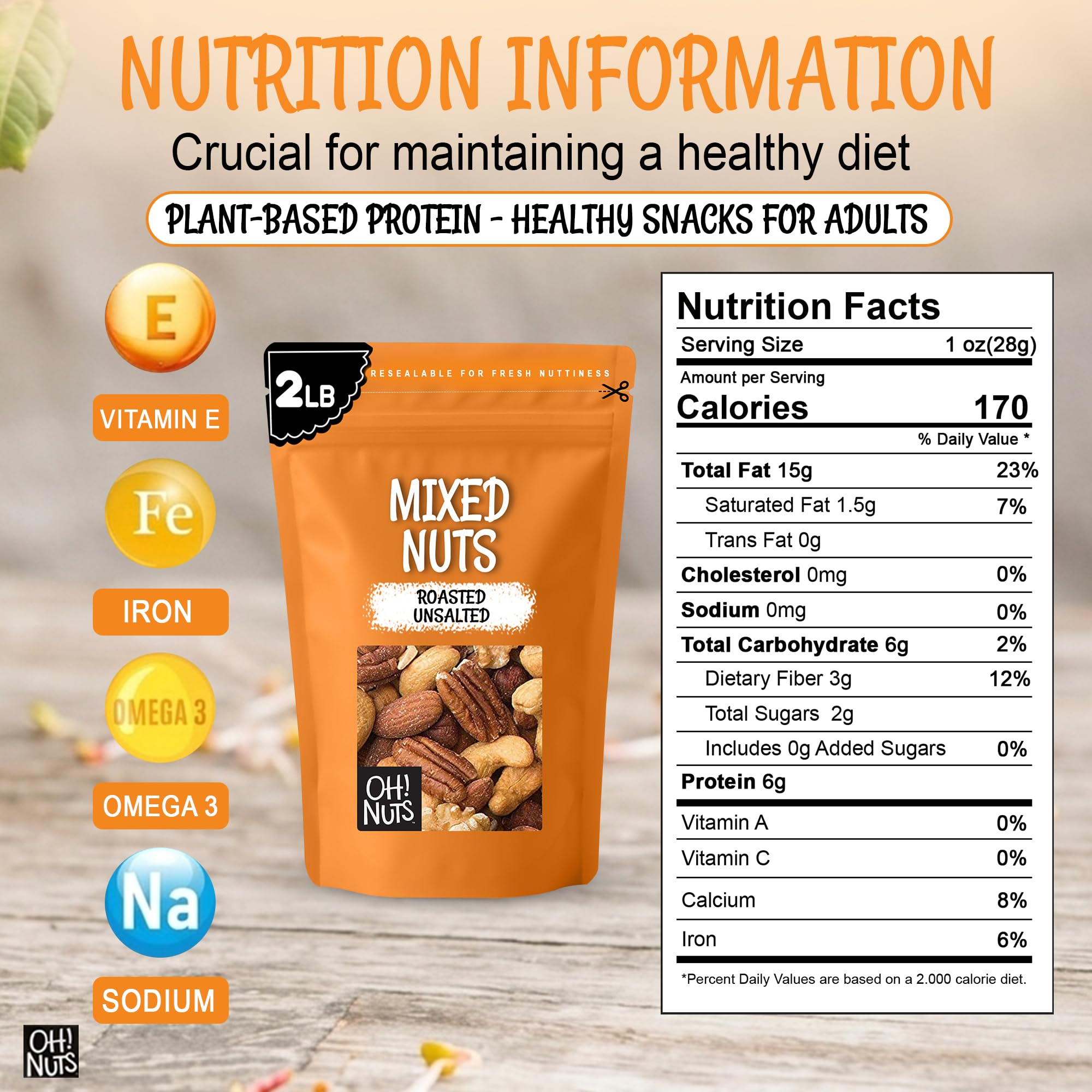 Oh! Nuts close-up cashews highlighting roasted texture and buttery taste