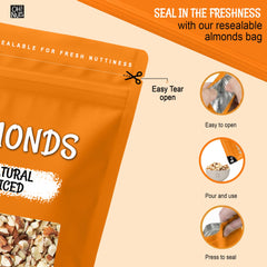Oh! Nuts diced almonds in bowl ready for recipe use and quick snacking