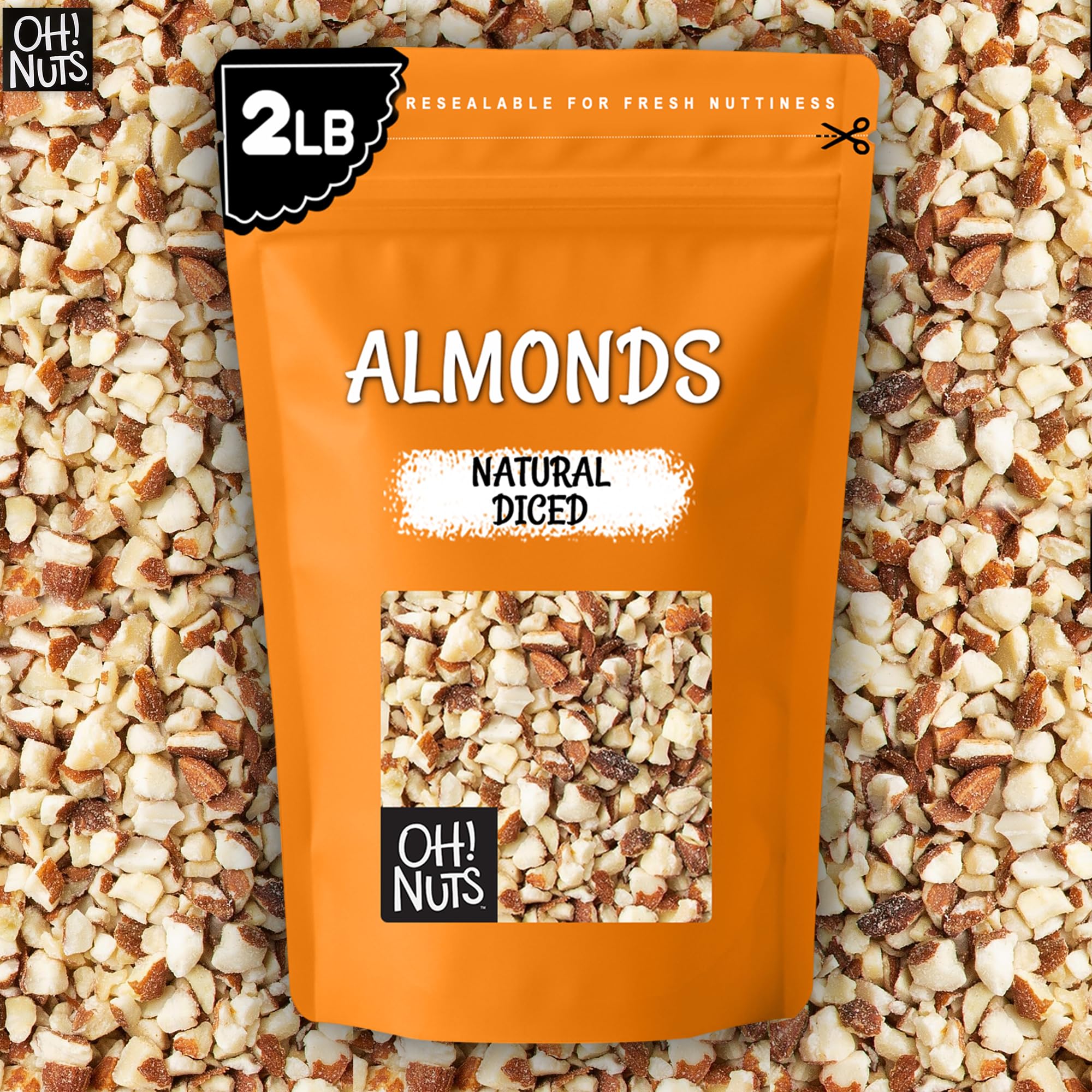 Oh! Nuts diced almonds in kitchen scene inspiring baking and meal prep