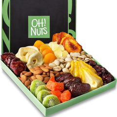 Oh! Nuts green gift box front view showing assortment and gift-ready look