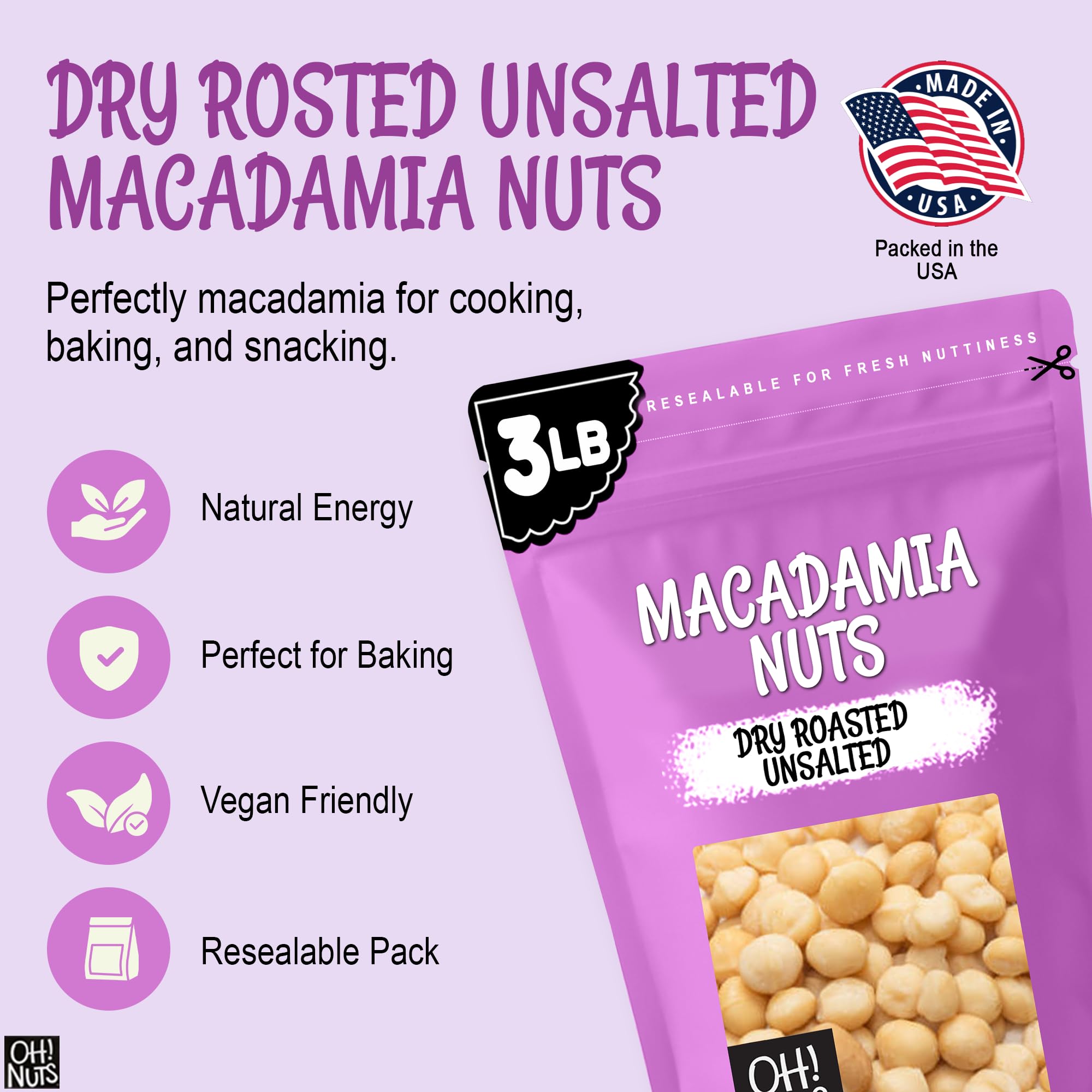 Oh! Nuts kosher pareve label close-up emphasizing certified quality