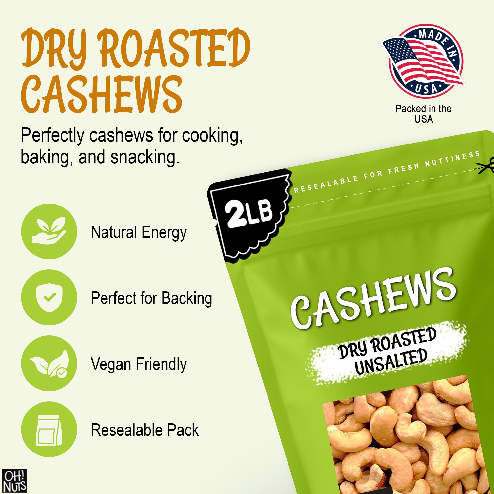Oh! Nuts label close-up showing kosher supervision and quality assurance