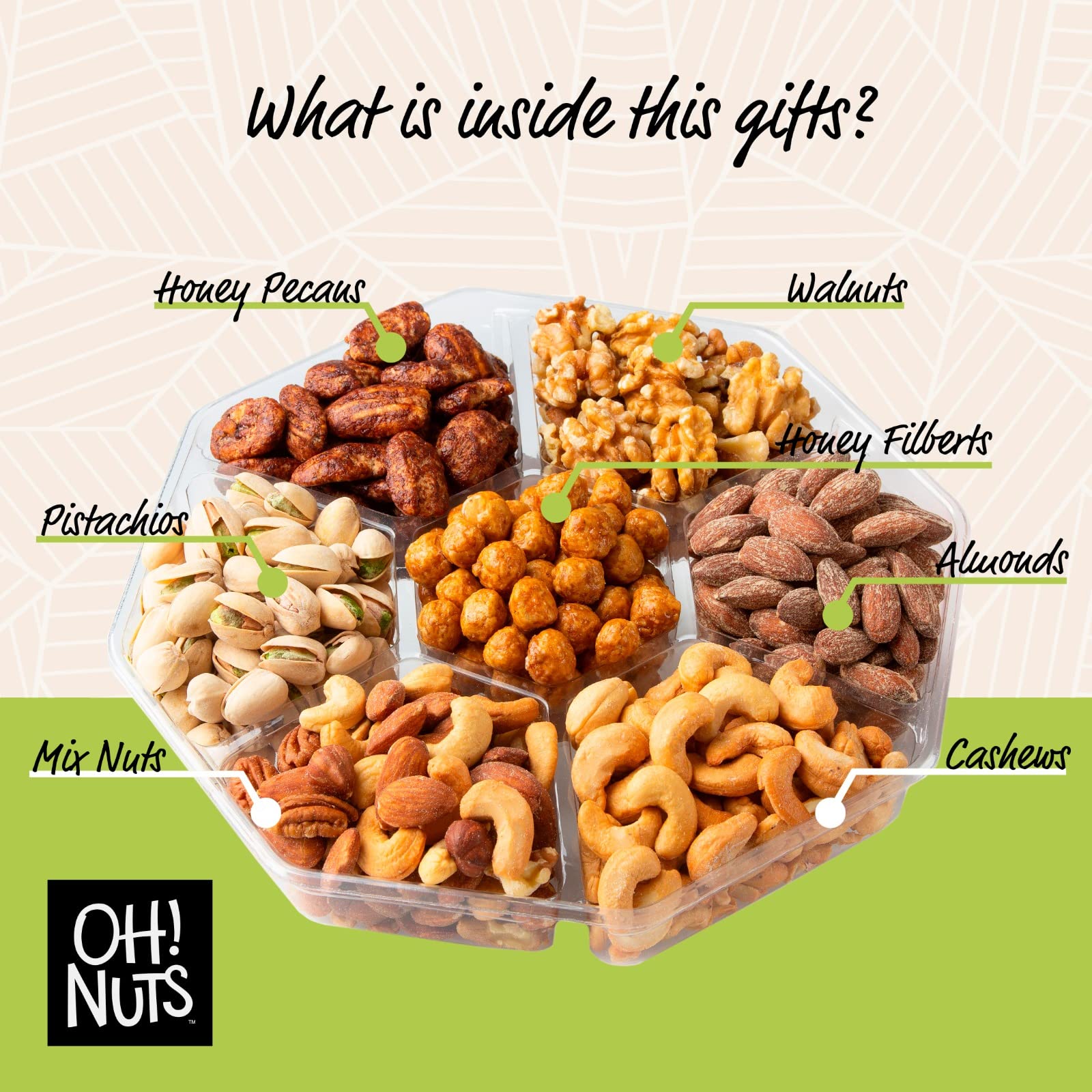 Oh! Nuts gift display styled on table perfect for parties and corporate gifting