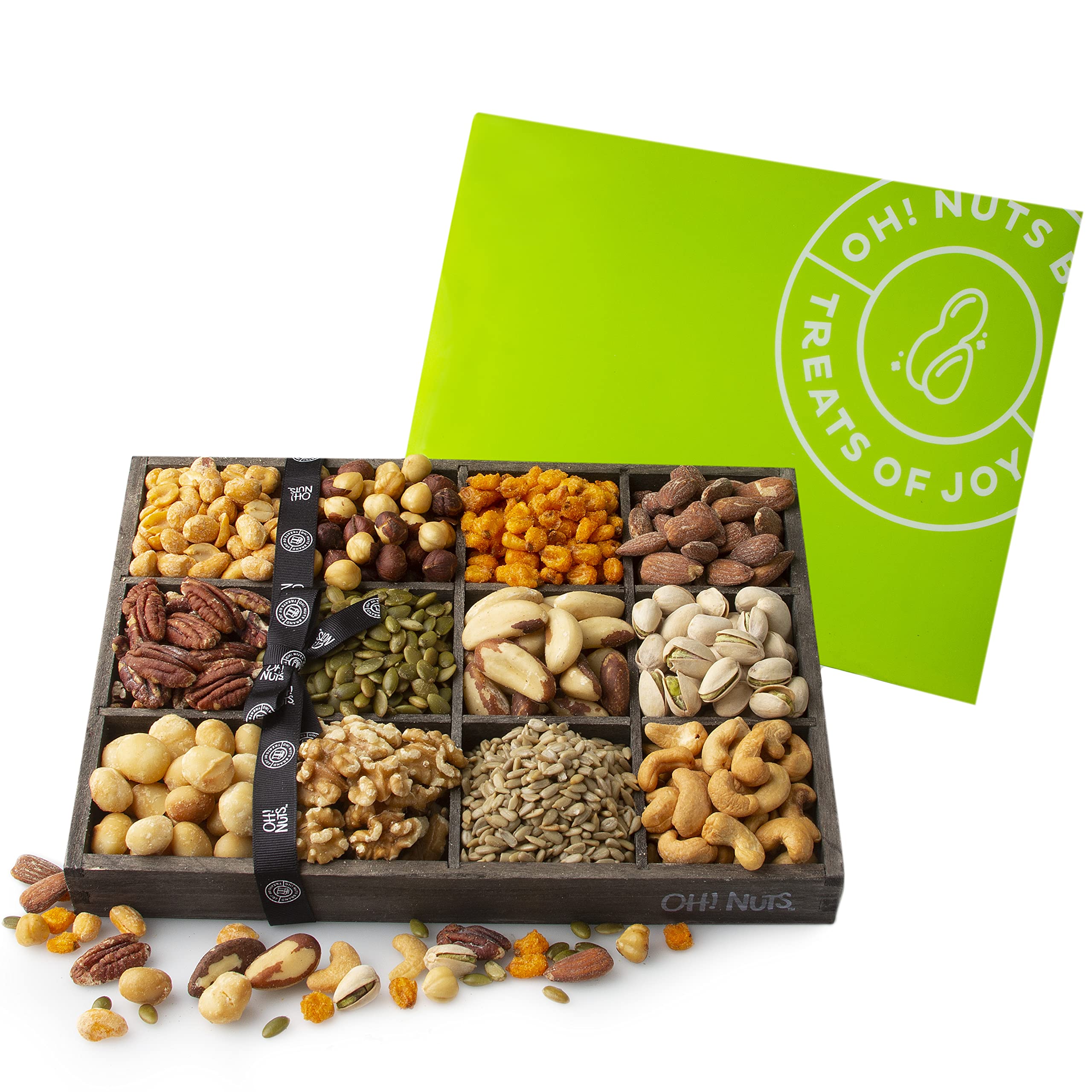 Oh! Nuts gift packaging wrapped and ready to deliver for immediate presentation