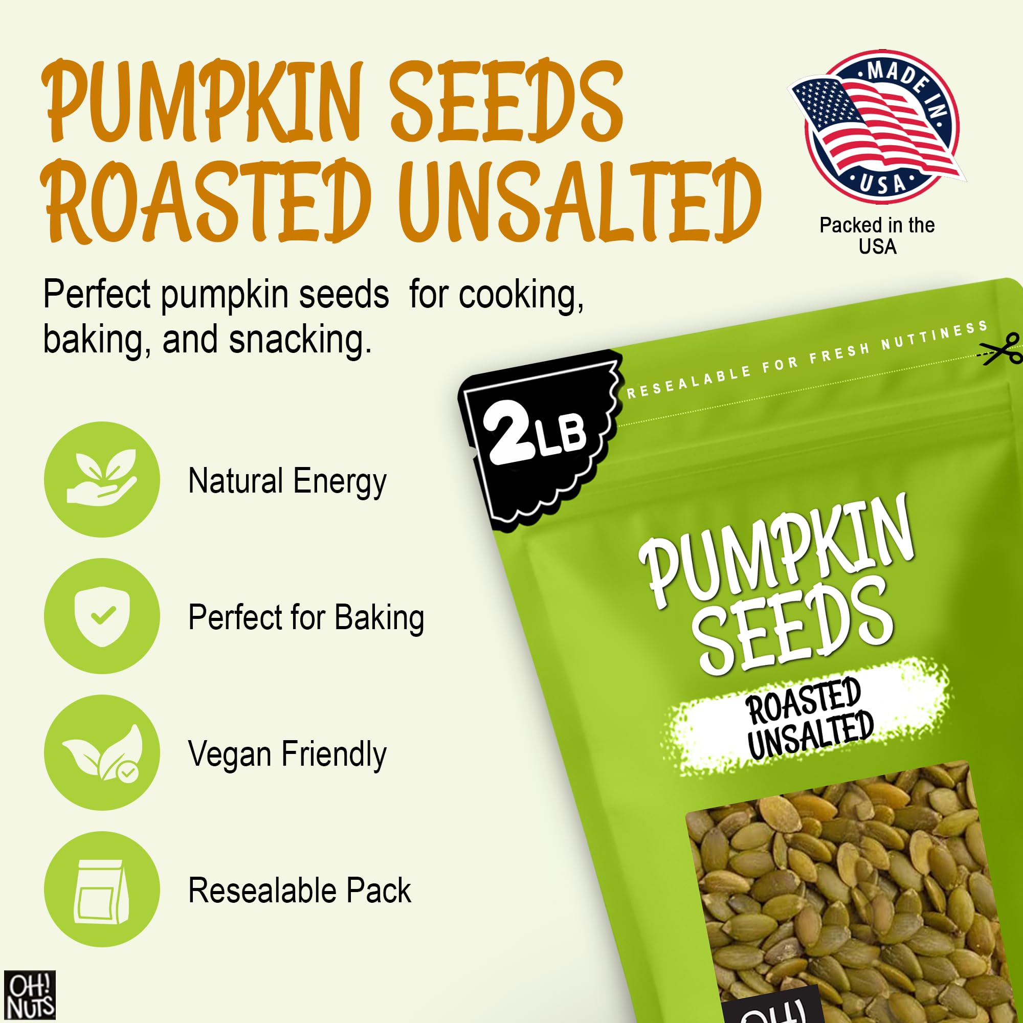 Oh! Nuts pumpkin seeds sprinkled on salad for extra crunch