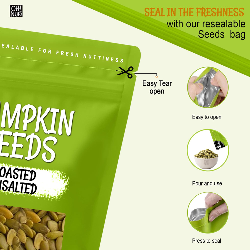 Oh! Nuts zip-lock bag detail preserving freshness and convenience