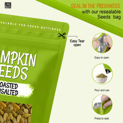 Oh! Nuts zip-lock bag detail preserving freshness and convenience