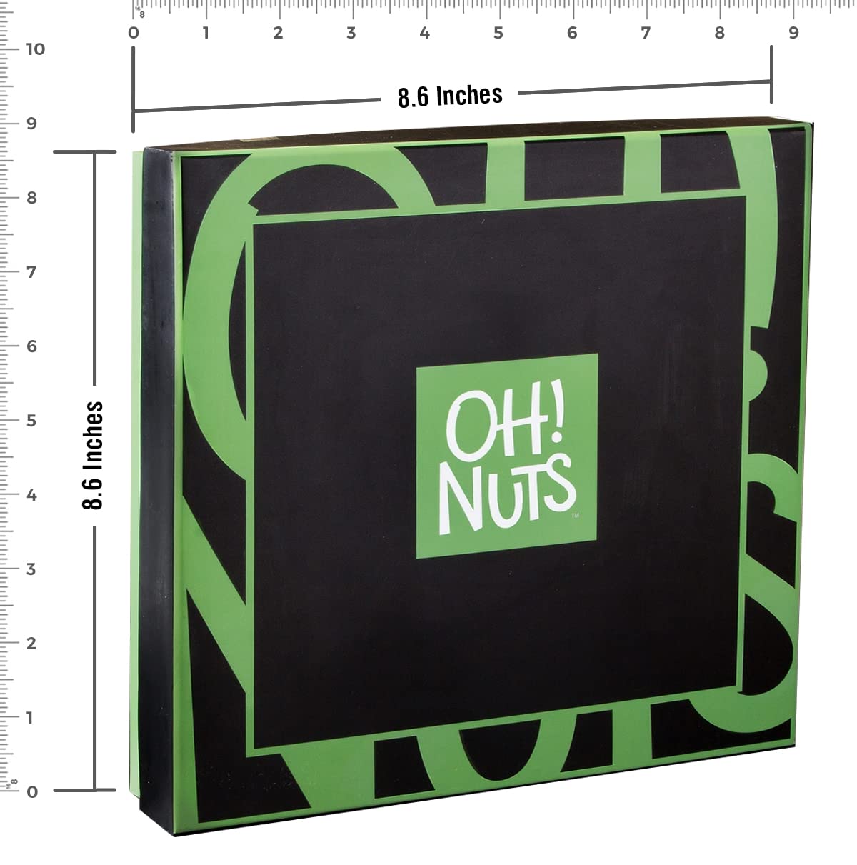 Oh! Nuts box held in hand showing scale and portable gift convenience