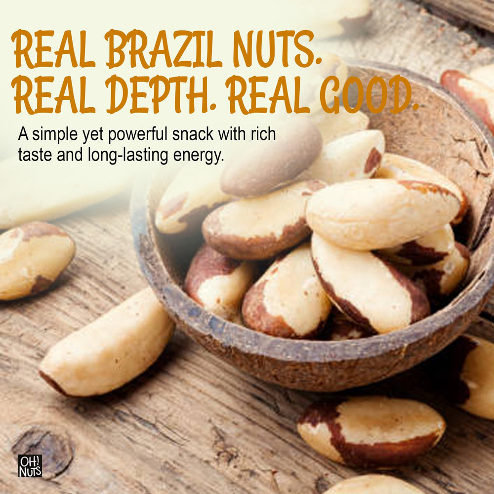 Oh! Nuts handful in hand demonstrating kernel size and portion control