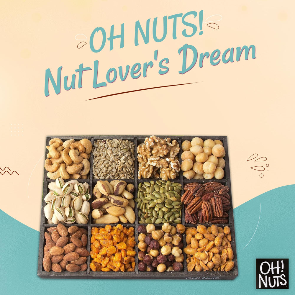 Oh! Nuts on a table grazing setup demonstrating easy entertaining appeal