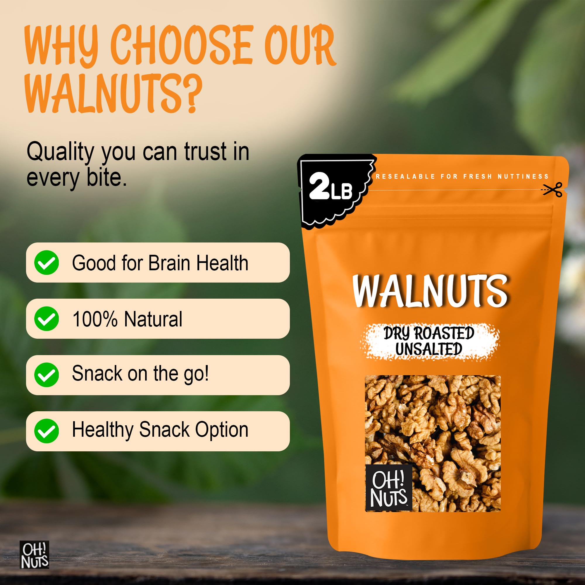 Oh! Nuts walnuts used as muffin topping showing baking versatility and garnish benefit