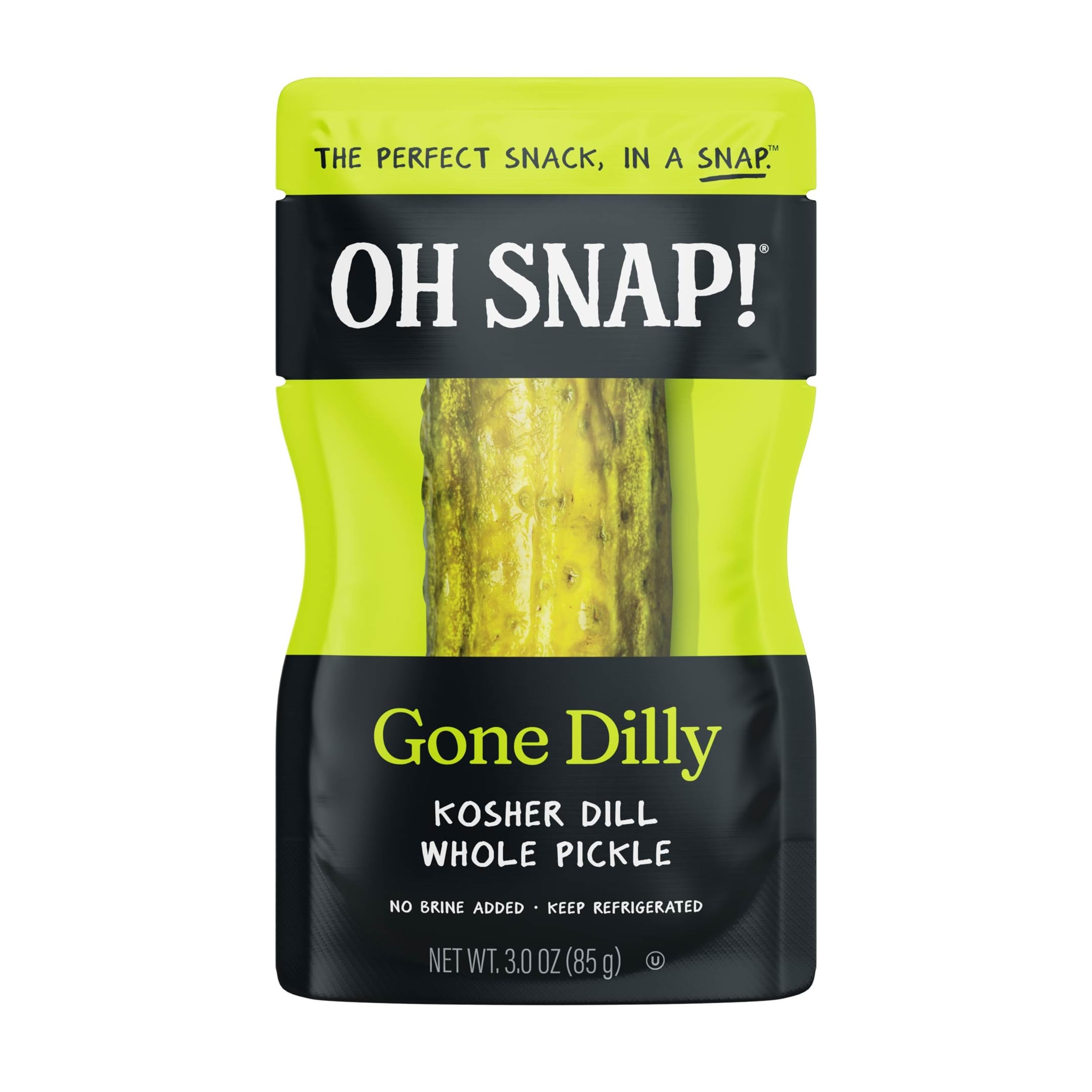 OH SNAP close-up of pickle texture highlighting crisp, cold crunch