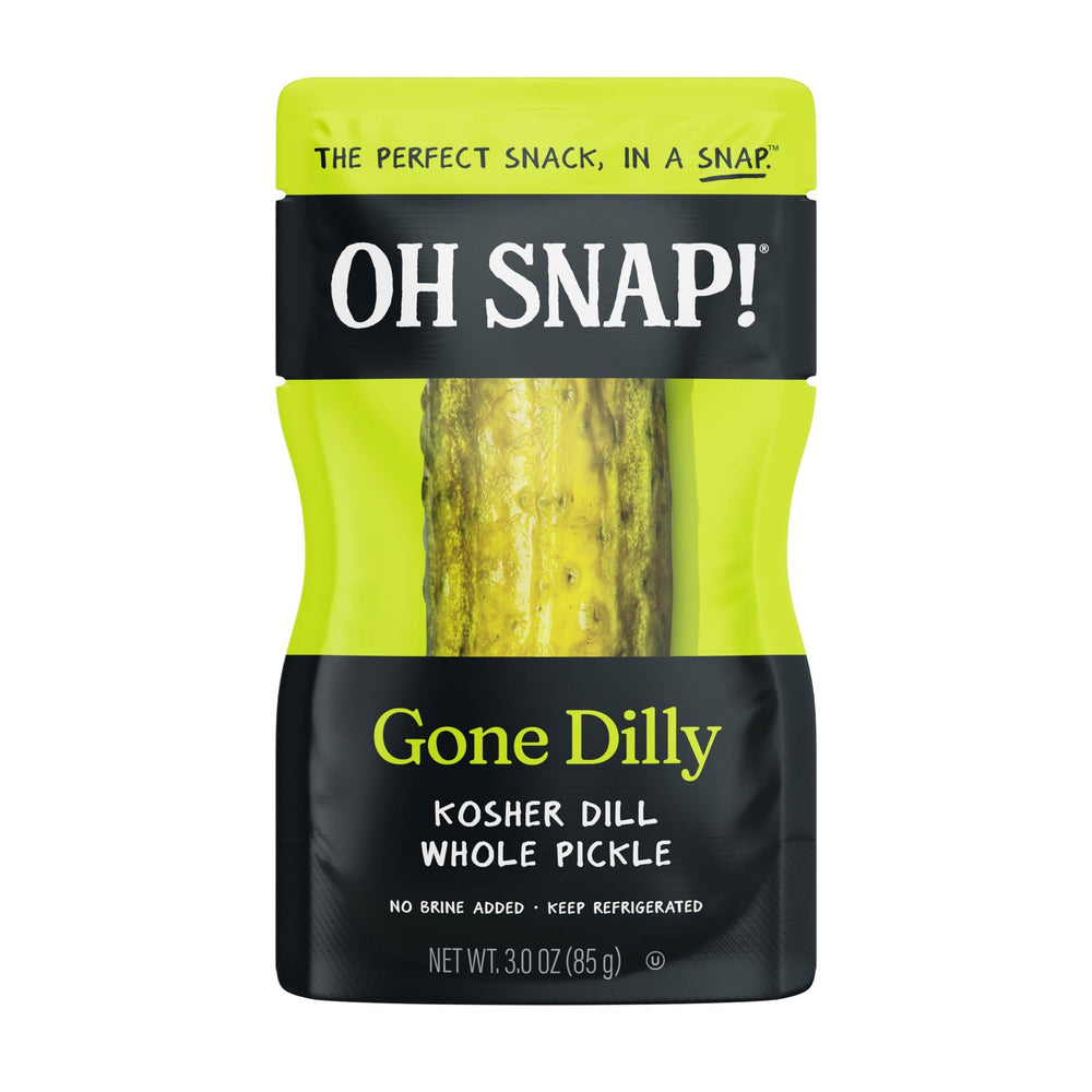 OH SNAP close-up of pickle texture highlighting crisp, cold crunch