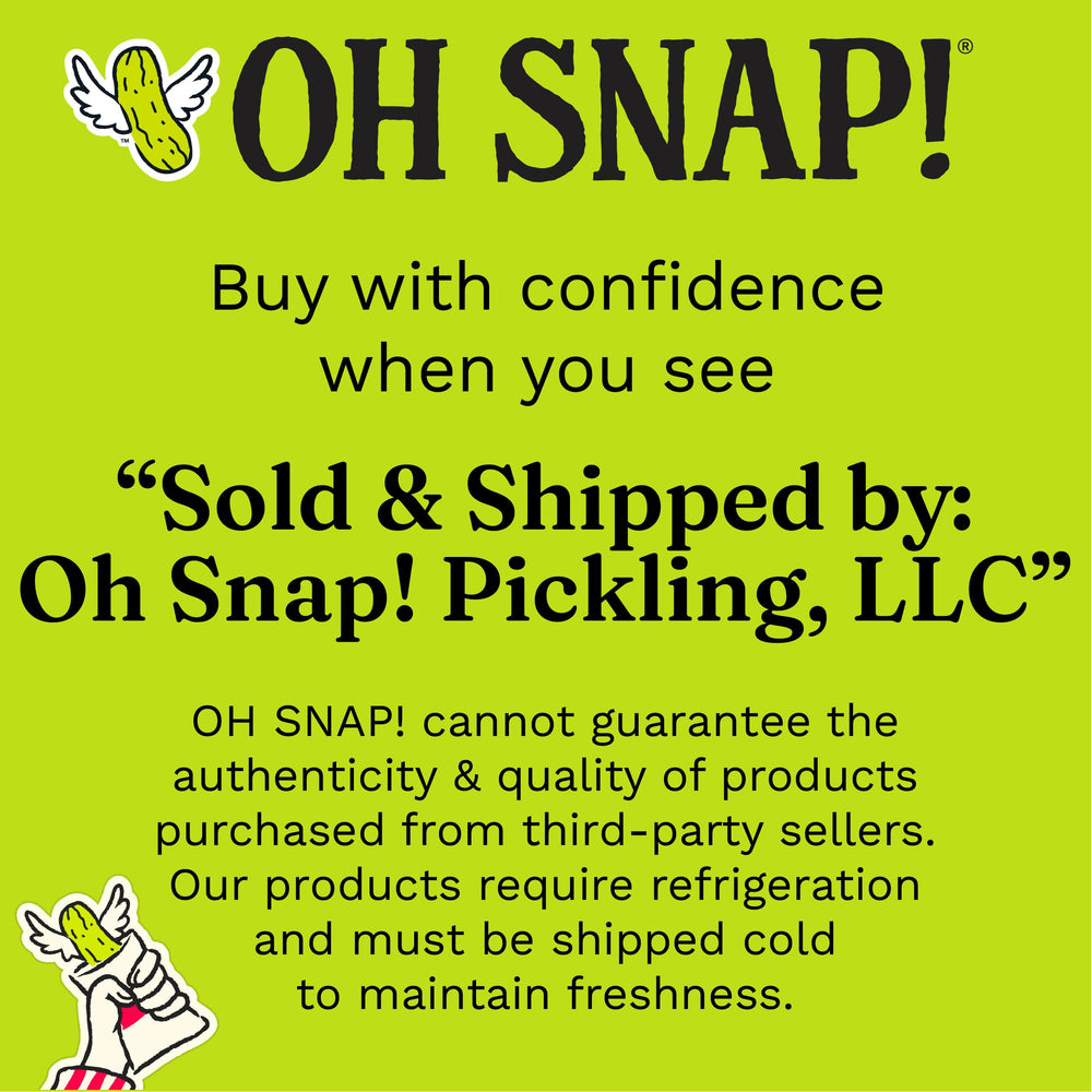 OH SNAP open pouch with whole pickle ready to eat for clean snacking