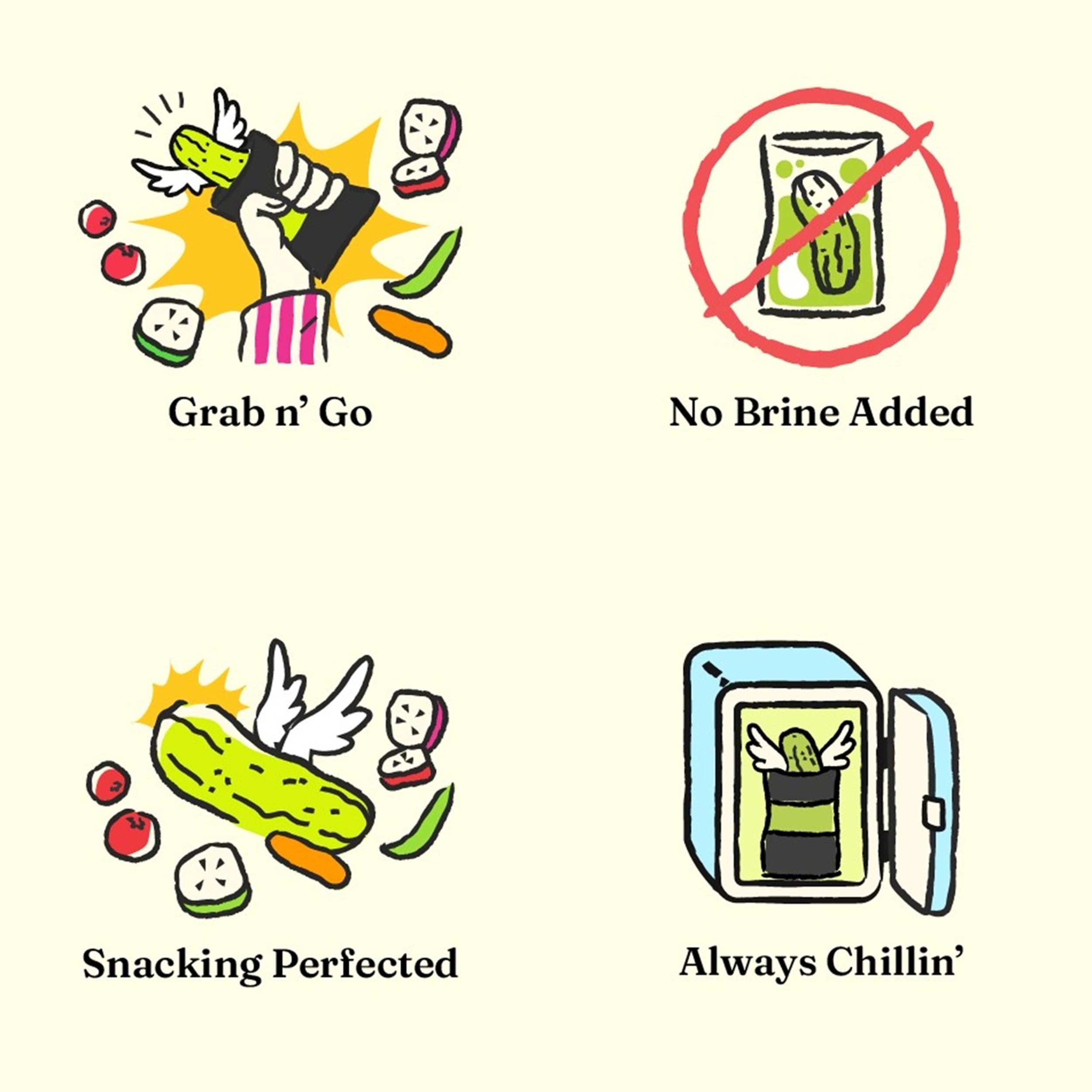 OH SNAP pickle held in hand illustrating portable, mess-free snack