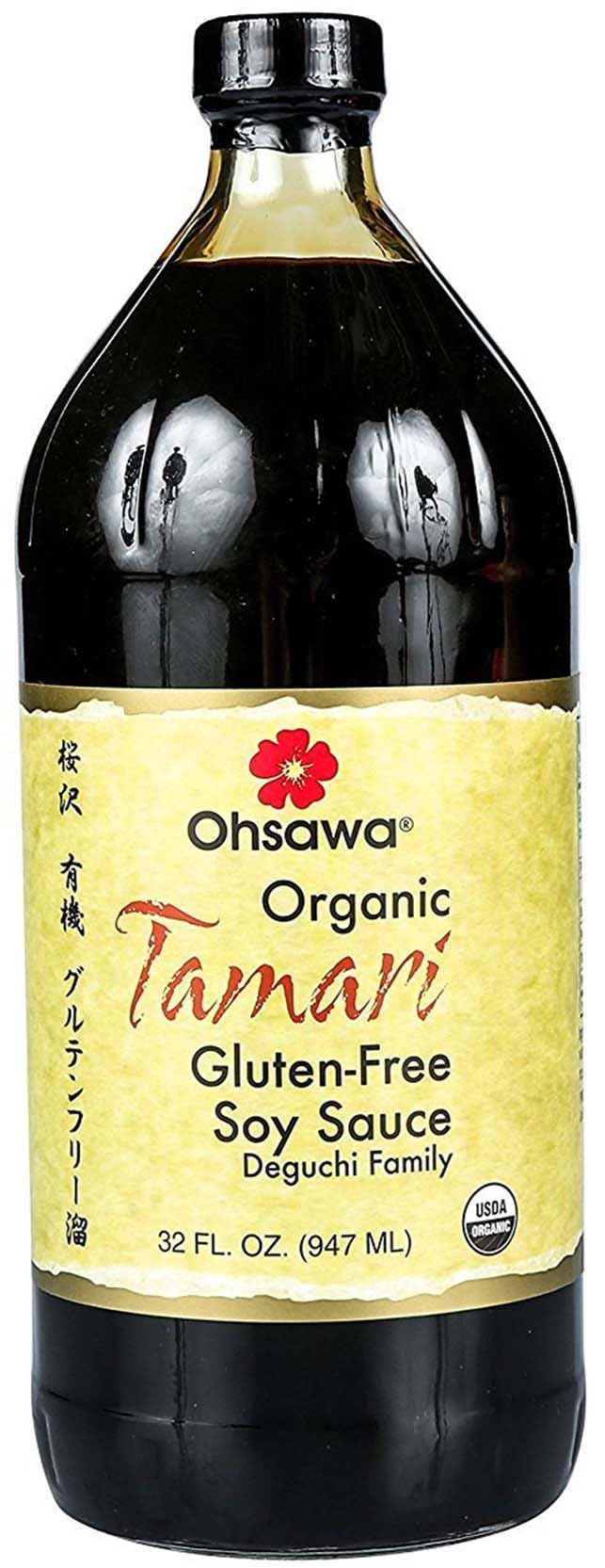 オーサワジャパン Ohsawa front bottle showing 32 fl oz and organic label benefit