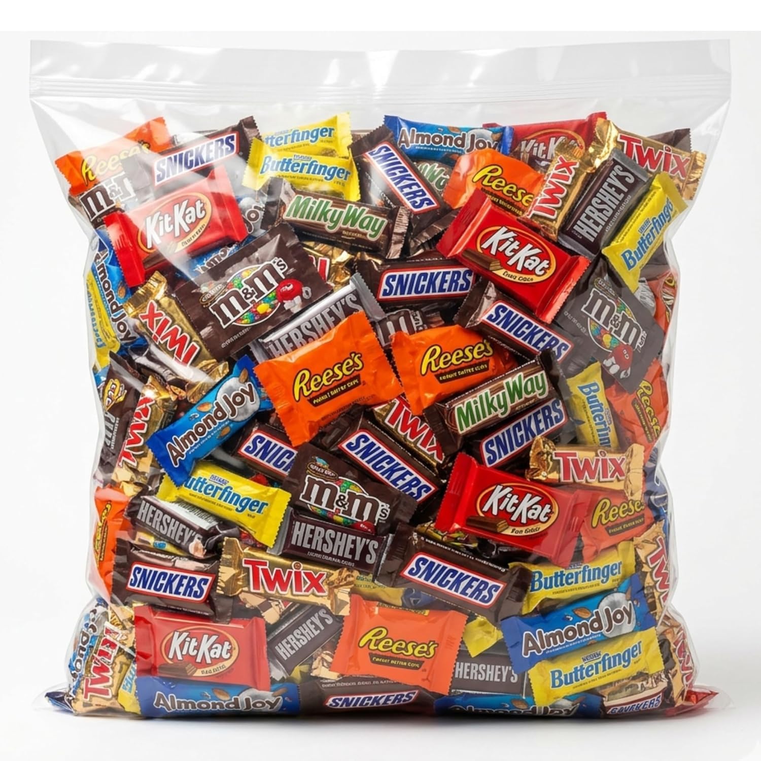 Okida assorted chocolate front bag showing mixed candies for easy serving