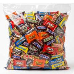 Okida assorted chocolate front bag showing mixed candies for easy serving