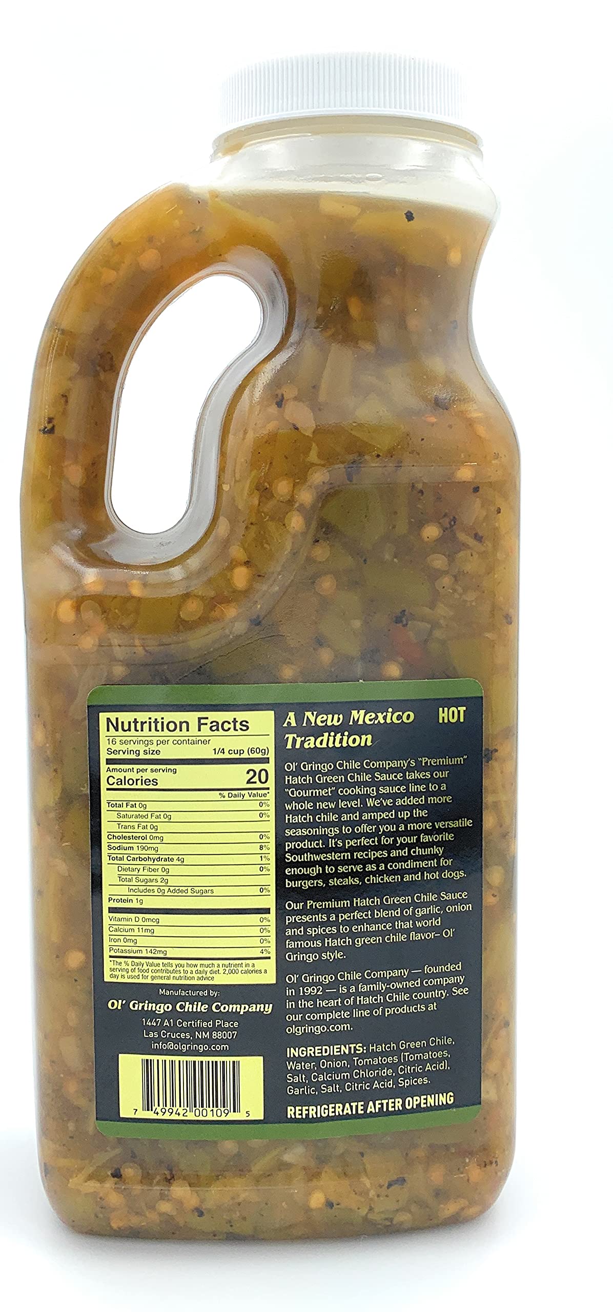 Ol' Gringo chunky green chile on spoon showing texture and instant flavor boost