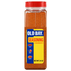OLD BAY lid close-up with dual-shaker and spoon openings, easy portion control benefit