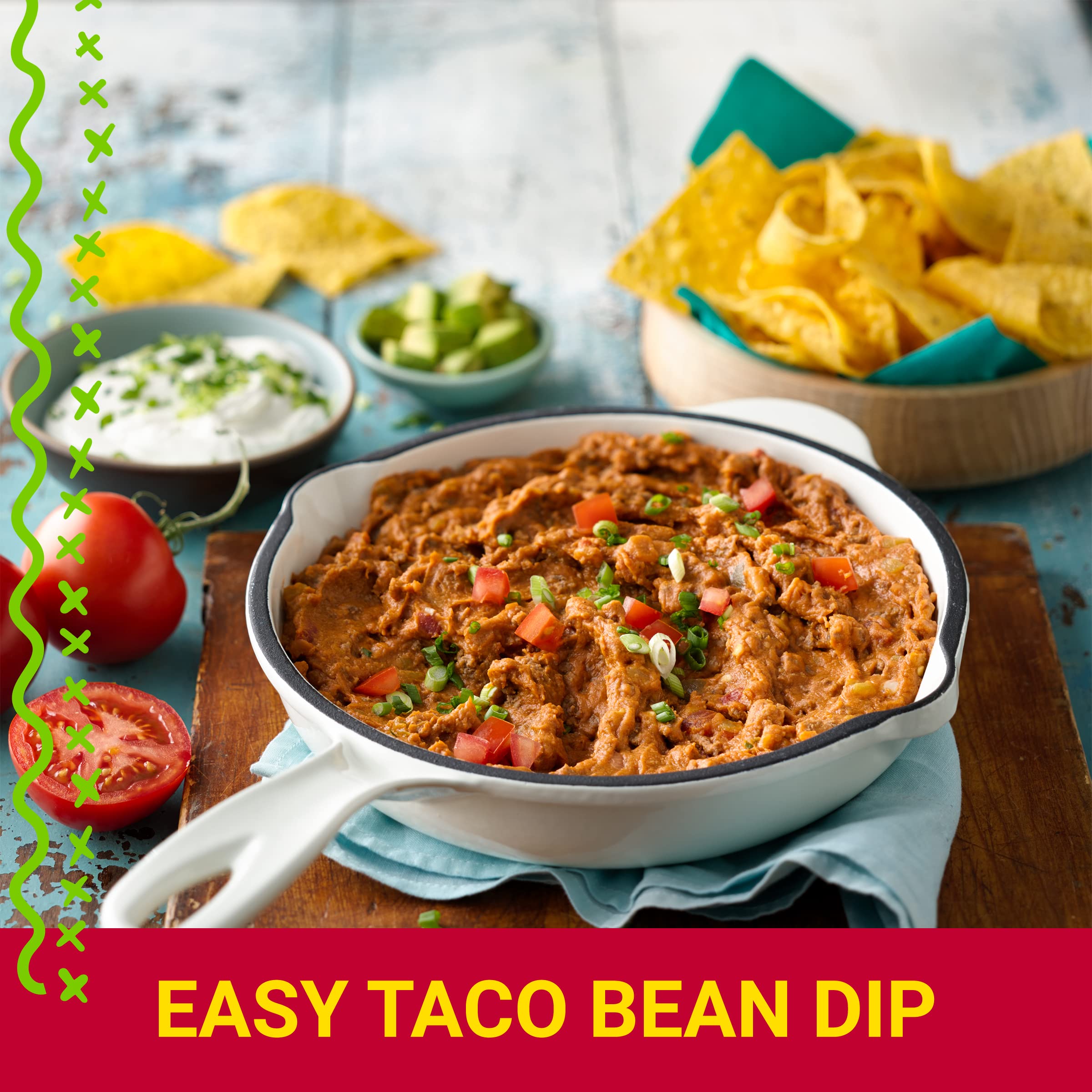 Close-up of Old El Paso texture highlighting smooth, creamy consistency